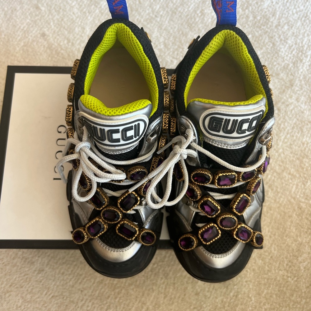 Gucci Black and Silver Sneakers